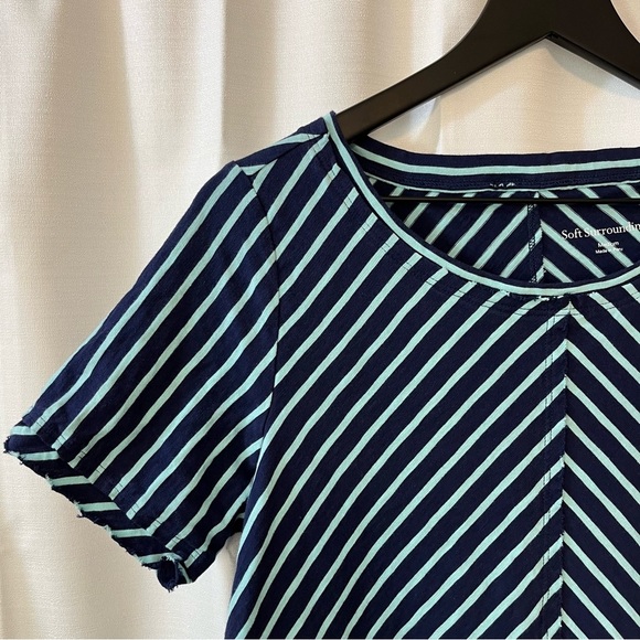 Soft Surroundings Indra Scoop Neck Raw Seams Pima Cotton Shirt - Size Me… - Picture 2 of 6